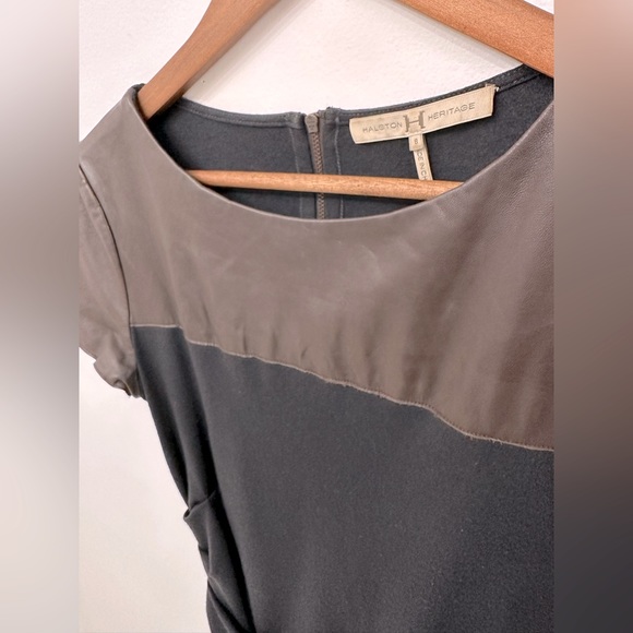 HALSTON Heritage Dress, size 8, leather feature. - Picture 2 of 5